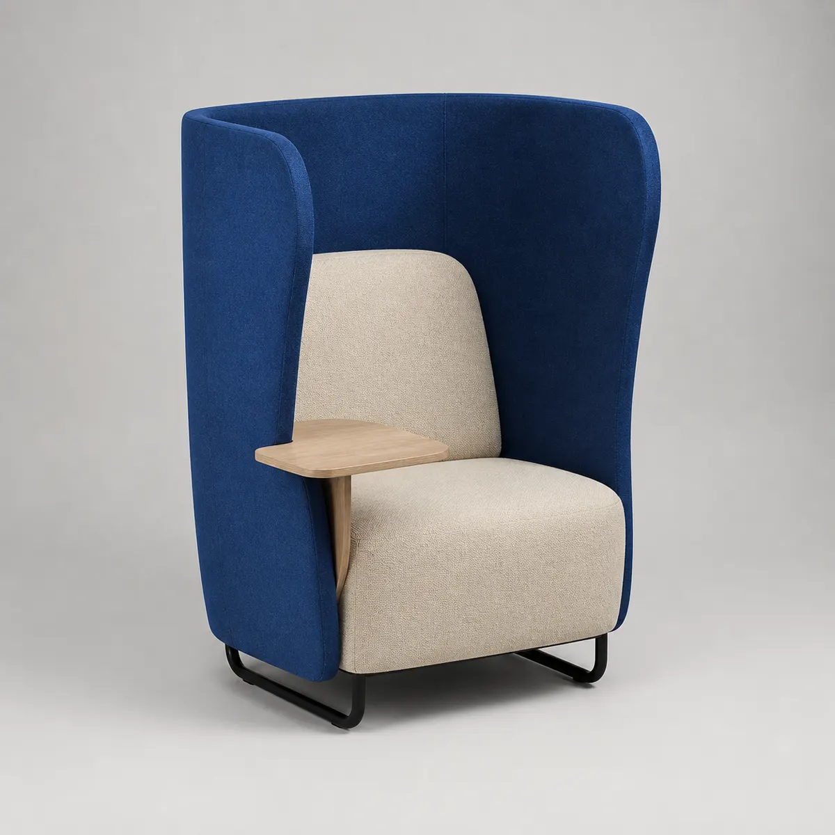Upholstered focus pod, the real-world character this definition is written to capture